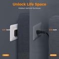 thumbnail image 4 of XUCP-Bandes d'Alimentation à Prise Plate avec Parasurtenseur 1080J, Rallonge de 6 Pieds pour Intérieur avec 8 Prises Multiples et 3 USB (1 USB C), Station de Charge Murale pour Maison Bureau Dortoir, Noir Pur, 4 of 4