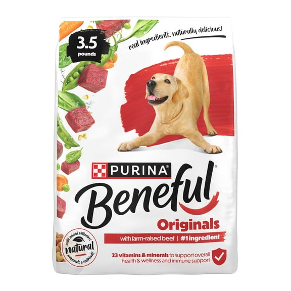 Purina Beneful Originals With Farm-Raised Beef Natural Dry Dog Food Recipe With Added Vitamins, Minerals and Nutrients, 3.5 lb Bag