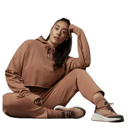 Adidas Women's Brown Collective Power Cropped Hoodie, 4X