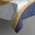 thumbnail image 4 of Blue and Gold Marble Glitter Waves Pattern Rectangle Tablecloth 60"x120",Waterproof Polyester Rectangle Table Cloth, Wipeable Spillproof Polyester Tablecloth for Dining, Camping, Indoor and Outdoor, 4 of 6