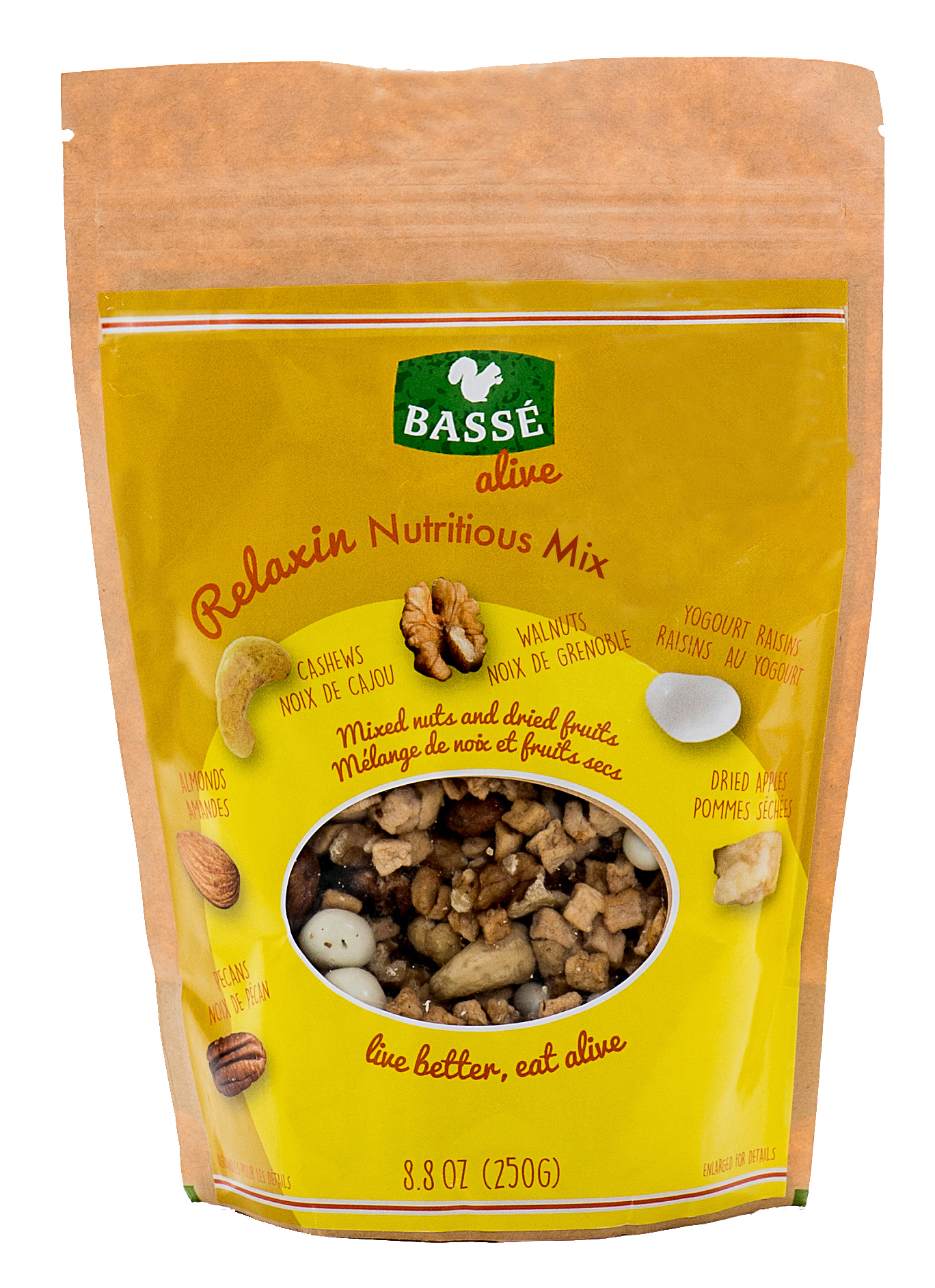 Basse Alive Relaxin Nutritious Mix (8.8oz.) High Pecan Nutrition, Dried Apple & Great... by Basse Nuts