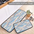 thumbnail image 5 of 2-Piece Kitchen Rugs Set Non-Slip Mats Carpet Floor for Kitchen, Bathroom (19.7"x27.6" & 19.7"x47.2") Peach and Blue Rhombus, 5 of 7