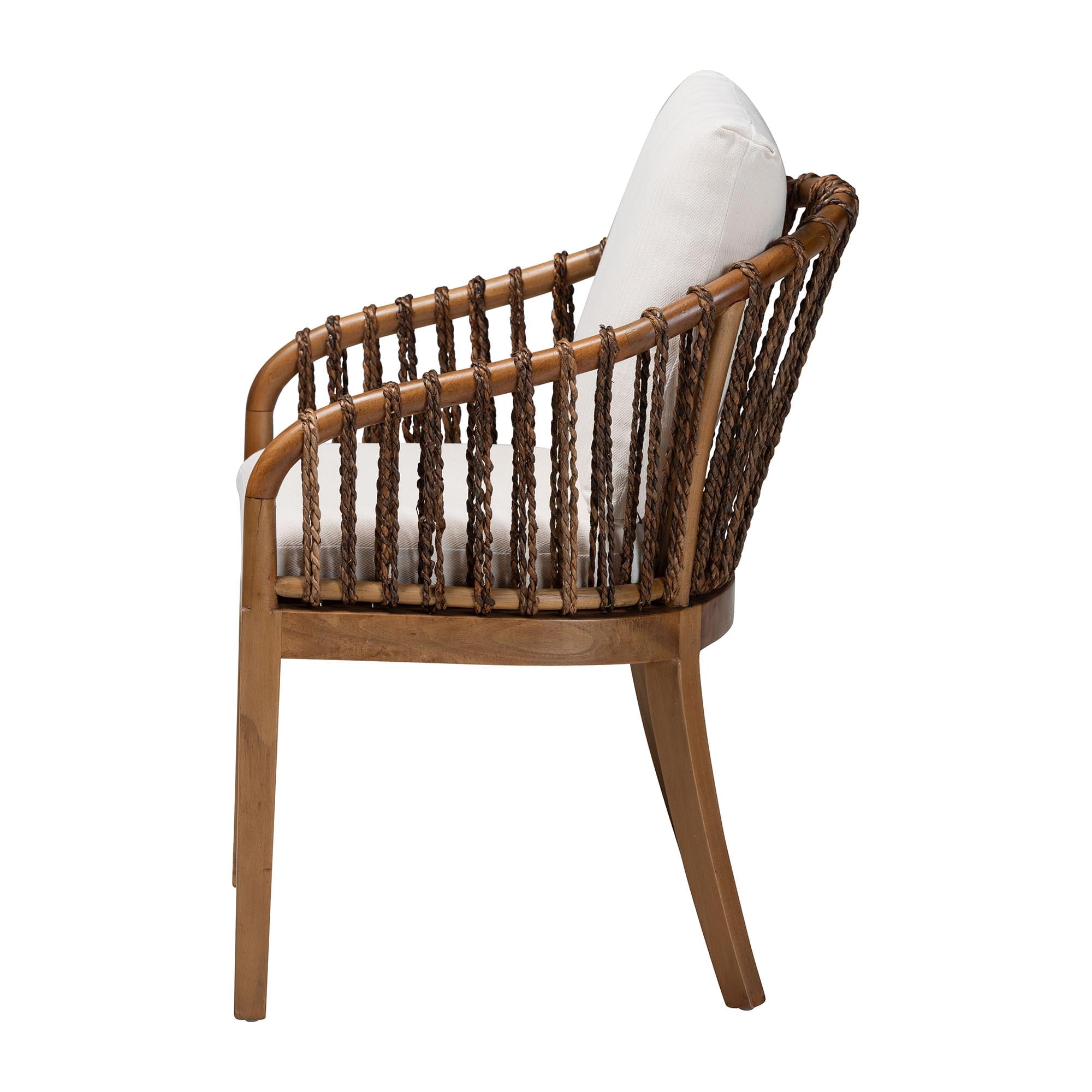 bali & pari Varen Boho Dining Chair, 18.5" H Seat Height, Walnut Brown