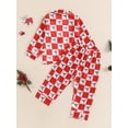 thumbnail image 4 of Suealasg Little Girl Christmas Pajama Set 1T 2T 3T 4T 5T Kids Girl Fall Loungewear Outfits Santa Claus Print Long Sleeve Shirt +Long Pants Toddler Girl 2Pcs Sleepwear Set, 4 of 7
