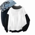 thumbnail image 4 of Women's Color Block Mock Neck Sweatshirt with Raglan Sleeves and Ribbed Cuffs Casual Top, M-2XL, 4 of 8