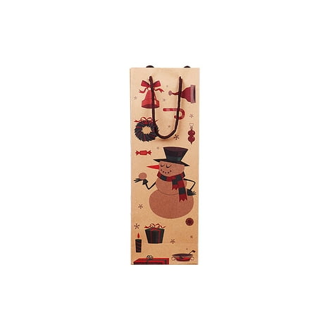 

HGWXX7 Christmas Decorations Cartoon Kraft Paper Bag Red Bag Bottle Bag Restaurant Hotel Table Decoration