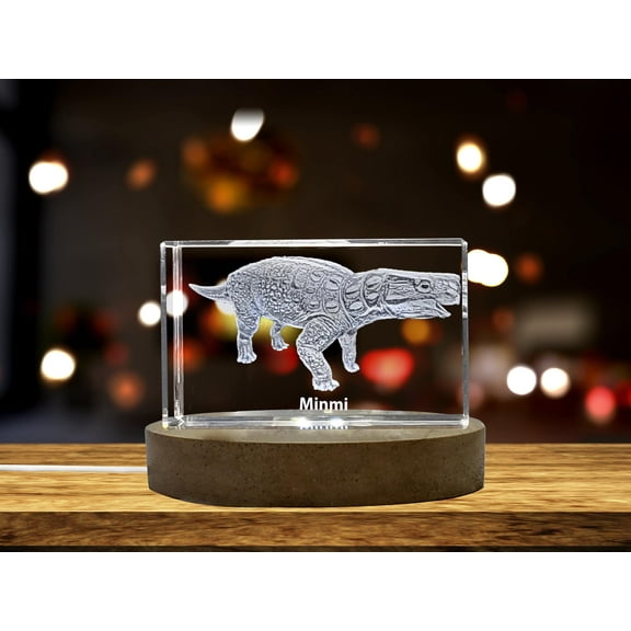 Minmi Dinosaur 3D Engraved Crystal 3D Engraved Crystal Keepsake/Gift/Decor/Collectible/Souvenir
