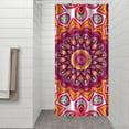 thumbnail image 3 of Sunny Boho Floral Curtain 36x72, Quick-Dry Polyester with Plastic Rings, Retro Daisy Bloom Design for Cute Bathroom Decor, 3 of 5