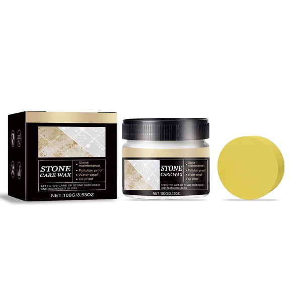 Stone and Concrete Wax 100g with Sponge Helps Preserve and Protect Against Liquids Revitalizes Stone Surfaces