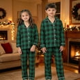 thumbnail image 2 of KPOPLK Family Christmas Pajamas Matching Sets Lightweight Long Sleeve Button down Shirt and Pants Pjs Jammies 2 Piece(15-16 Years,Green), 2 of 4