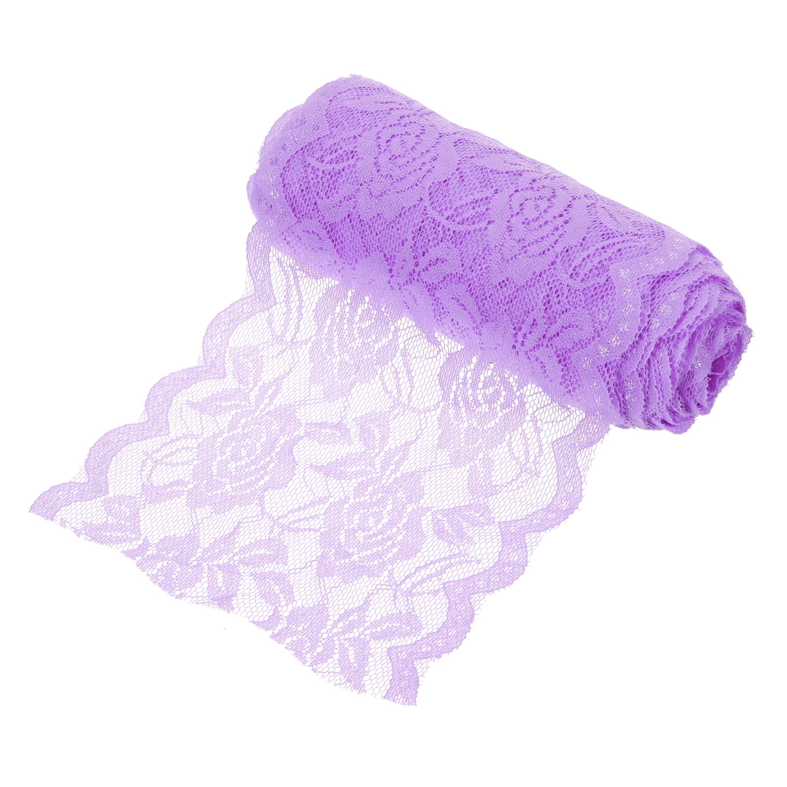Unique Bargains 6 Inch Wide 11 Yard Lace Ribbon Floral Pattern Light Purple Lace Trim Ribbon for Sewing Making and DIY Crafts