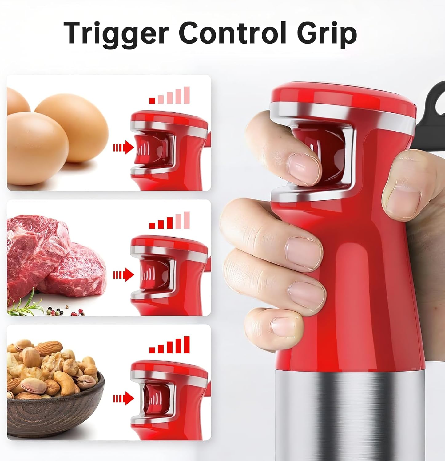1100W 5-in-1 Handheld Immersion Blender, Variable Speed Corded Stick Blender with Chopper Whisk and Frother