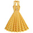 thumbnail image 3 of WILLBEST Vestidos de Mujer Estilo Lunares Retro Temperamento Cintura Un Hombro Encaje Picnic Hermanas Tomar Fotos y Swing Vestido Chica, 3 of 3