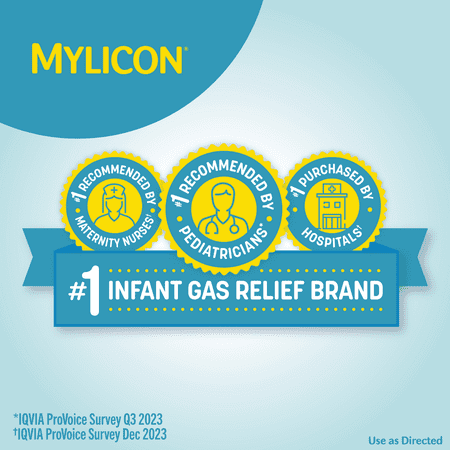Infants' Mylicon Gas Relief Drops & Syringe, Dye Free, 0.5 fl oz