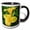 Black/White, variant on 3drose, Tropical Flower Yellow Canna Lily Abstract, 11oz Two-tone Green Mug