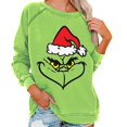 thumbnail image 1 of Pull de Noël pour Femmes Imprimé Grinch Décontracté Vert Monstre Col Rond Automne Hiver, 1 of 2