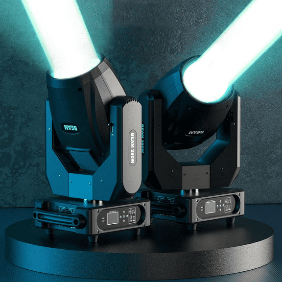 2Pcs Moving Head Light 280W 10R Beam Stage Lights DJ Lights 15 Colors Spotlights DMX512 Prism for Disco Bar Party Wedding