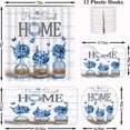 thumbnail image 2 of KOKGYM Home Sweet Home Blue Hydrangea Polyester Shower Curtain Set, 72" x 72", 2 of 8