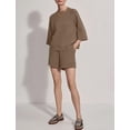 thumbnail image 5 of Bliwov Womens Two Piece Sets Summer Lounge Outfits 2 Piece Sweatshorts Fashion Tracksuit 3/4 Sleeve Trendy Athletic Clothing, 5 of 11