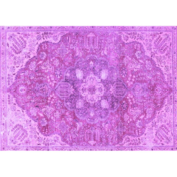 Ahgly Company Indoor Rectangle Medallion Purple Traditional Area Rugs, 2' x 3'