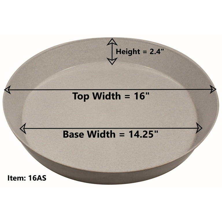 Austin Planter 16 in. Single Plant Saucer Granite Colored White - Polypropylene - 14.25 in. Base