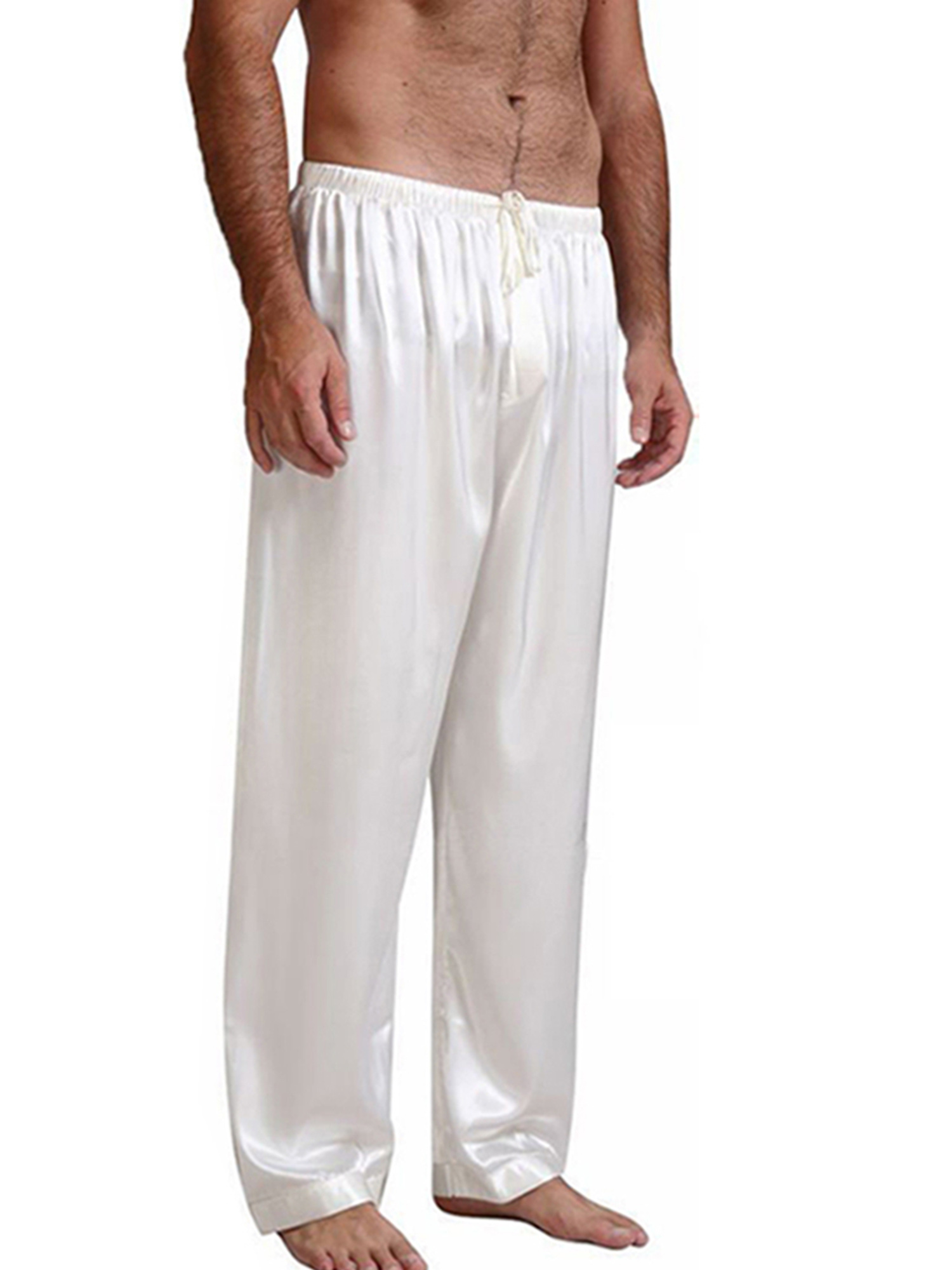 Men's Satin Pajama Pants Sleepwear Soft Long Pajama Bottoms Lounging