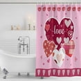 thumbnail image 2 of Pink Valentines Day Shower Curtain Set - 48" x 72" Washable Bathtub Curtain with 12 Hooks, Love Hearts Romantic Farmhouse Waterproof Fabric Stall Shower Curtains for Bathroom/Bathtub Décor, 2 of 6