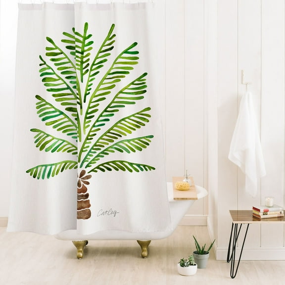 Society6 Cat Coquillette Bali Palm Tree Shower Curtain 71" x 74"