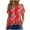 Red, variant on MaFYtyTPR Summer Tops for Women New Short Sleeve Plus Size Square Neck Pleat Printed T-Shirts Orange L