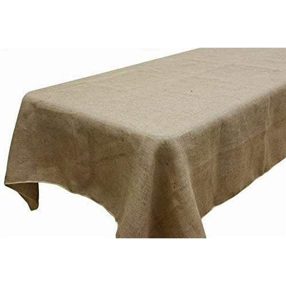 AK TRADING Rectangle Rustic Burlap Tablecloth, 60" x 120", Natural