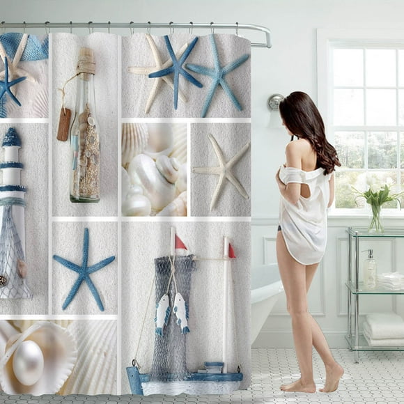 Rideau de Douche 70 Pouces - Rideau de Bain Durable et Robuste avec 12 Crochets, Lavable à la Machine, Idéal pour la Salle de Bain et Nettoyage Rapide