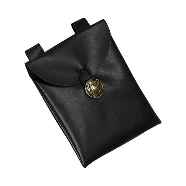Bolsa de cinturón medieval, accesorio ajustable, estilo vikingo retro, regalo, monedero de mano riñonera negra
