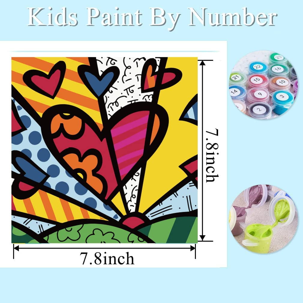 tigdtiu 4 Pack Paint by Number Kit for Kids,Animals Paint by Numbers for Kids Ages 4-8-12,DIY Easy Acrylic Watercolor,Gifts Suitable for Kids (8x8