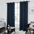 thumbnail image 3 of Deconovo Thermal Insulated Room Darkening Curtains for Bedroom, Pack of 2 Grommet Panels, Navy Blue, Each 38" x 63", 3 of 10