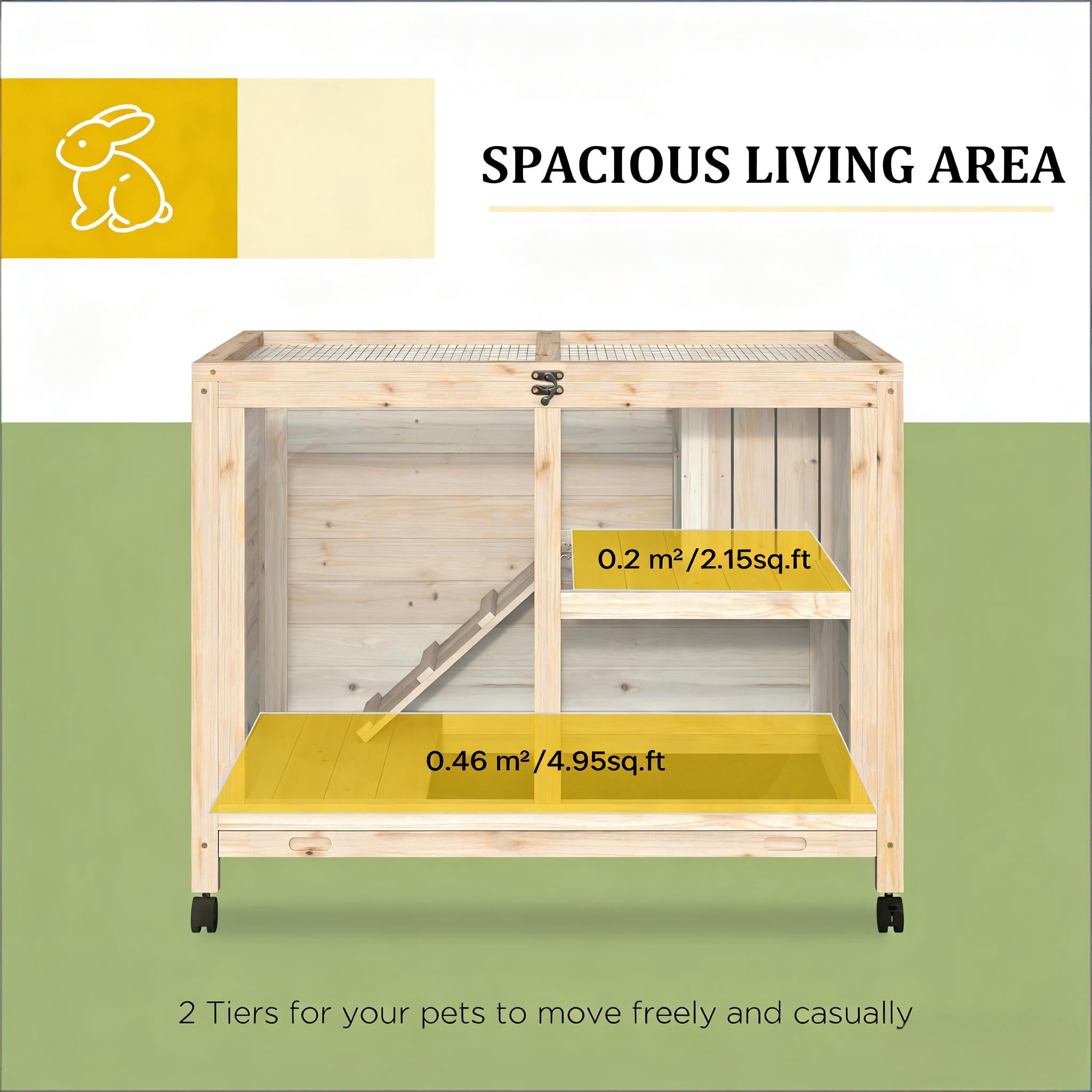 Bunny Cage, Small Rabbit Hutch Spacious Pet House