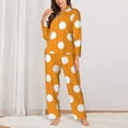 thumbnail image 2 of Naloa Orange And White Polka Dot Pajamas for Women Set, Womens Pajama Sets, Lounge Sets for Women, 2pjs for Women-XX-Large, 2 of 7