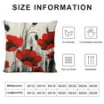 thumbnail image 5 of HENGT  Poppy Flower Pillow Case,Vintage Red Poppy Flower Cushion Cover Square Standard Home Ative for Men/Women Black Red, 5 of 5