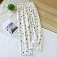 thumbnail image 2 of Tnhcen Women's Cartoon Animal Print Pajama Pants Fleece Sleepwear Cozy Flannel Lounge Pants Elastic Waist Home Wear Soft Warm Pants M-XL Beige, 2 of 3