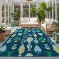 thumbnail image 2 of Large Area Rugs 8'x10', Deep Green Fishes Carpet Runner Indoor Outdoor Rugs Home Decor Aesthetic, Cartoon Coastal Ocean Fish Striped Non Slip Mats Washable Accent Rug for Living Room Bedroom, 2 of 8
