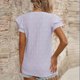 thumbnail image 4 of Camiseta de Manga Corta de Verano para las Mujeres de Moda de Color Sólido con Cuello en V, Top Casual de Poliéster, Lavado de Manos, 4 of 8