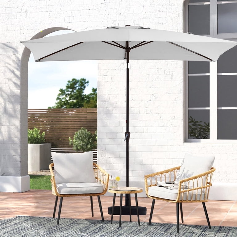 6.5 x 10 Ft Rectangular Patio Umbrella with Solar Lights photo 1