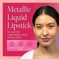 thumbnail image 3 of Aromi Metallic Liquid Lipstick | Dusty Pink  Lip Color for Women, Shimmery Finish, Long-lasting (Fairy Tale), 3 of 12