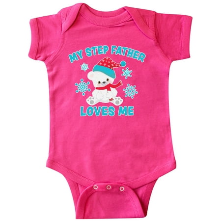 

Inktastic Polar Bear My Step Father Loves Me in Santa Hat Gift Baby Boy or Baby Girl Bodysuit