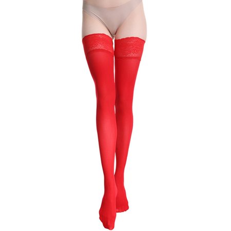 

Women Lace Thigh High Sheer Stockings Knee Hosiery Tight Pantyhose