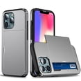 thumbnail image 3 of Slide Wallet Credit Card Slot Phone Case For iPhone 15 14 13 12 11 Pro X XR XS Max 7 8 Plus SE Armor TPU Shockproof Back Cover, 3 of 5