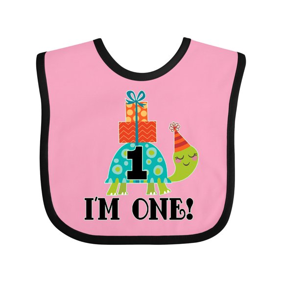 Inktastic First Birthday Turtle 1 Year Old Boys or Girls Baby Bib