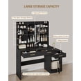 thumbnail image 4 of 58.7” Vanity Desk with Light Mirror, Makeup Vanity Dressing Table with 3 Drawers, 4 of 6