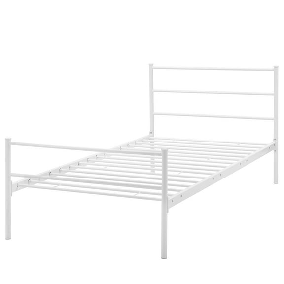 Mod Uptown Modern Metal Platform Bed, Twin, White