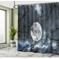 thumbnail image 5 of Ambesonne Winter Shower Curtain, Moon at Night in Forest, 69"Wx75"L, Black and Blue, 5 of 5