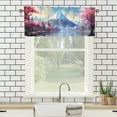 thumbnail image 3 of Japanese Window Curtain Valances Mountain Cherry Blossom Floral Asian Theme Window Valance for Living Room Bedroom, Kitchen Valance Rod Pocket Window Curtain 54 by 18 in, 1 Panel, 3 of 6